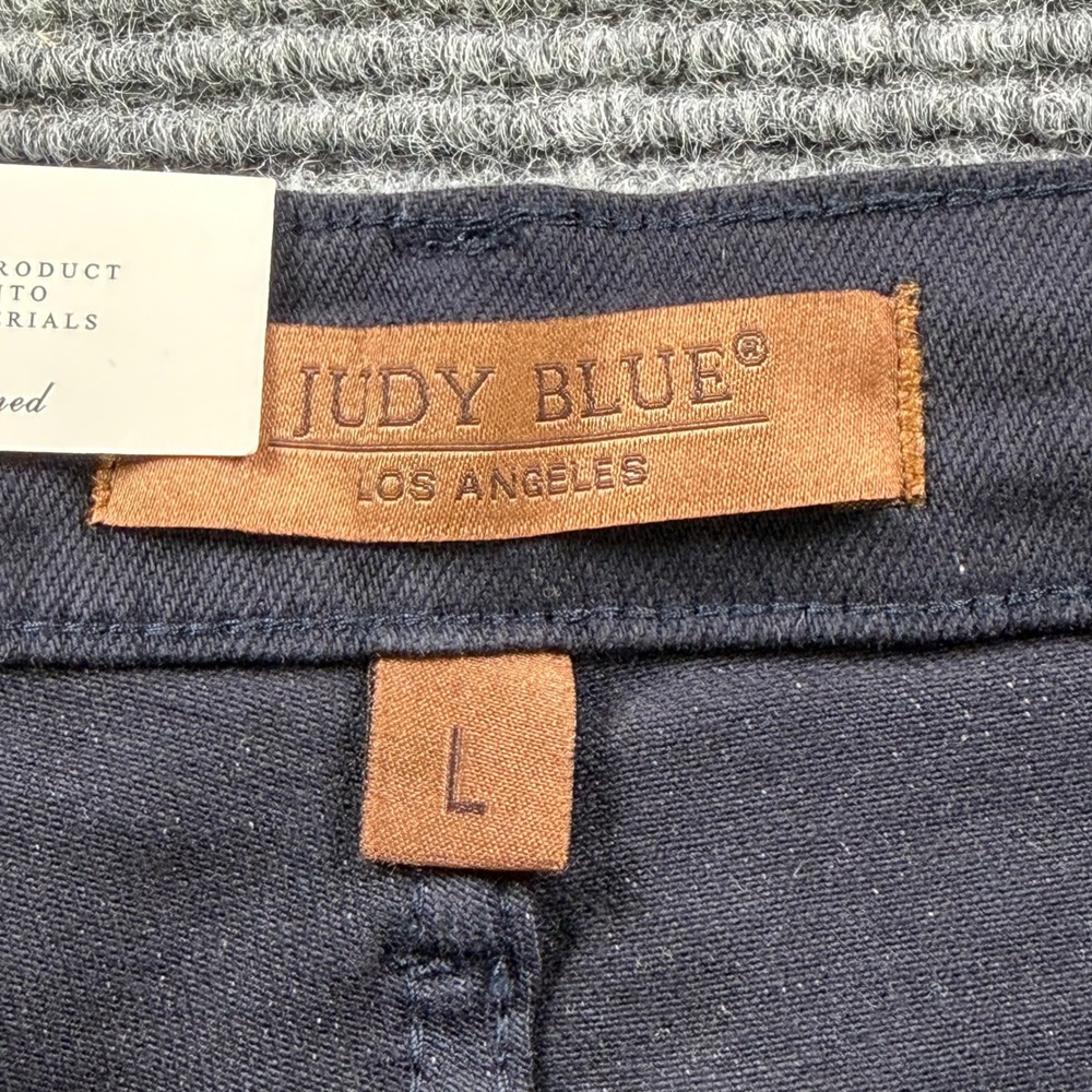 NEW Judy Blue Navy High Waist Tummy Control Denim Shorts Womens Large JB150270 - Picture 9 of 16